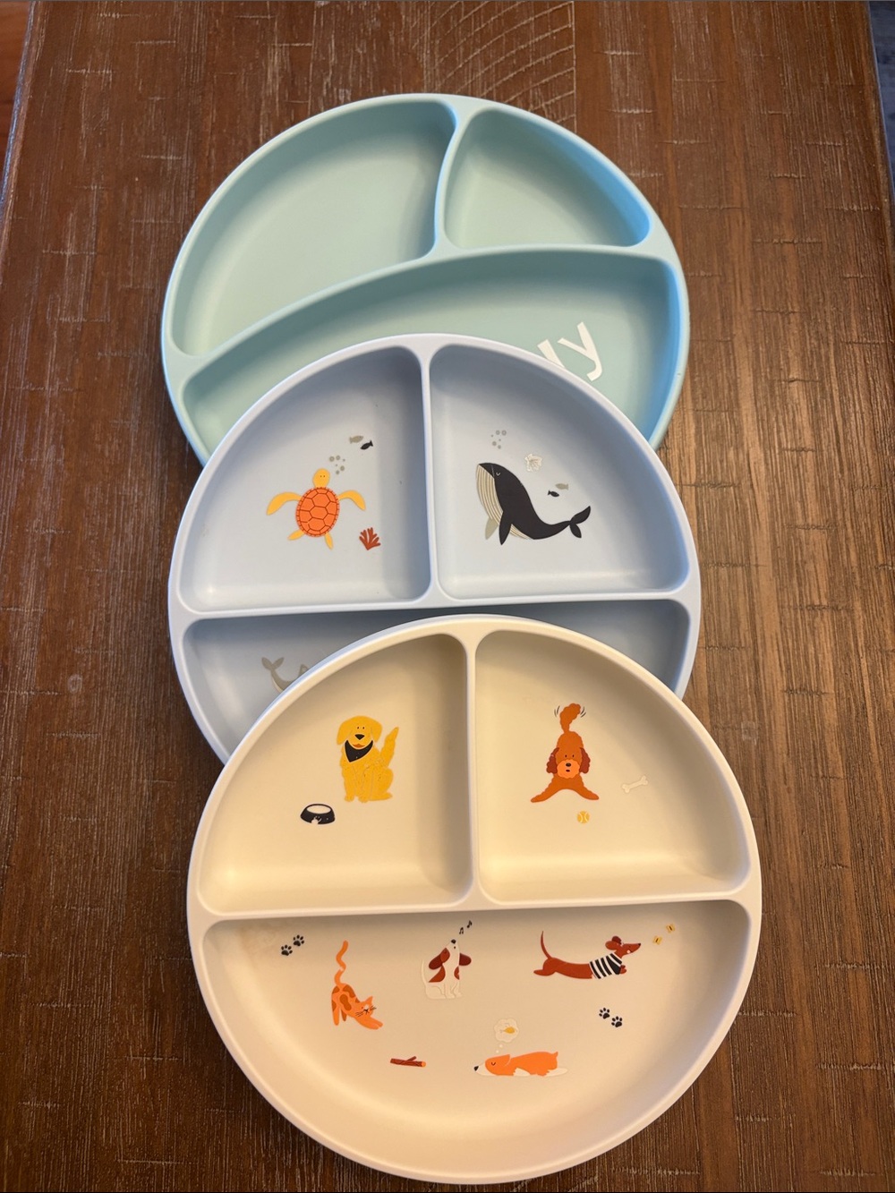 Bella Tunno Toddler Silicone Plate Bundle Of 3 Nautical, Animal Theme, GUC